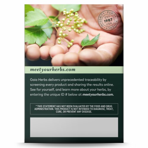 Gaia Herbs Sleep and Relax Herbal Tea Perspective: back