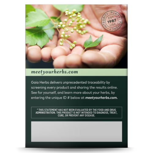 Gaia Herbs Organic Lactation Support Caffeine Free Tea Bags Perspective: back
