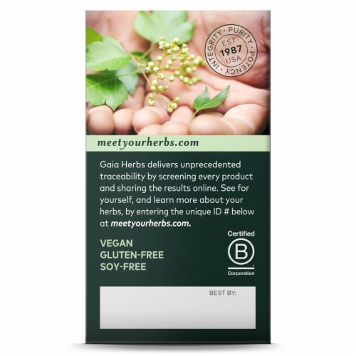 Gaia® Herbs Adrenal Health Jump Start Capsules Perspective: back