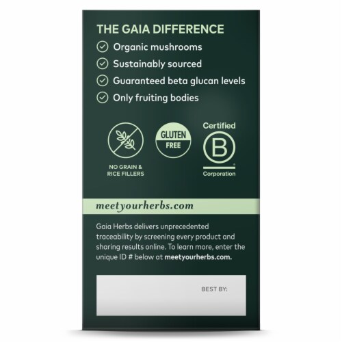 Gaia Herb Turkey Tail Muchroom Immune and Liver Support Perspective: back