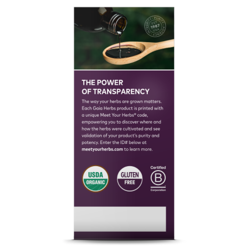 Gaia® Herbs Daily Strength Black Elderberry Syrup Perspective: back