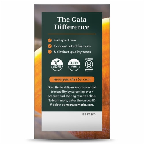 Gaia Herbs Immune Support Herbal Supplement Perspective: back