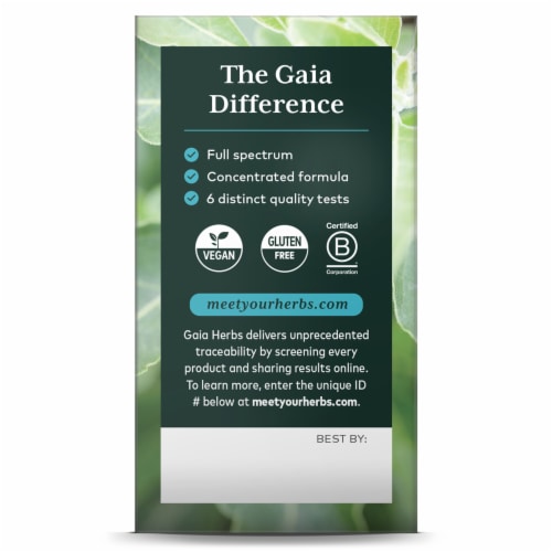 Gaia Herbs Relax Herbal Supplement Perspective: back