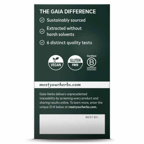 Gaia Herbs® Ashwagandha Root Vegan Liquid Phyto-Caps® Herbal Supplement Perspective: back