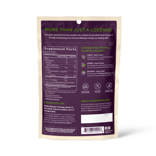 Gaia® Herbs Immune Lozenges - Peppermint Perspective: back
