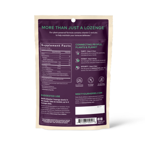 Gaia® Herbs Immune Lozenges - Eucalyptus Perspective: back