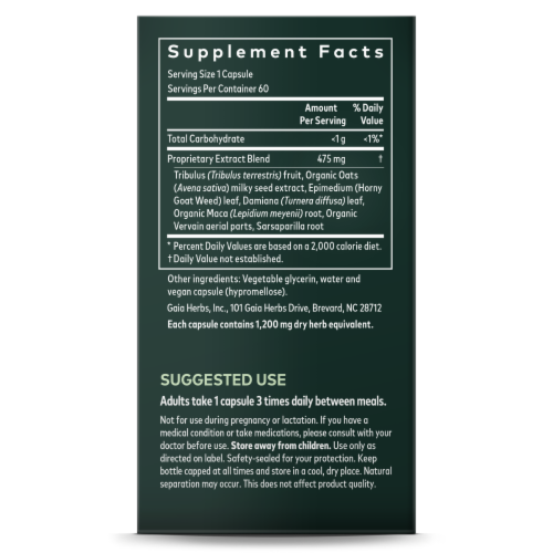 Gaia Herbs Women's Libido Capsules Perspective: back