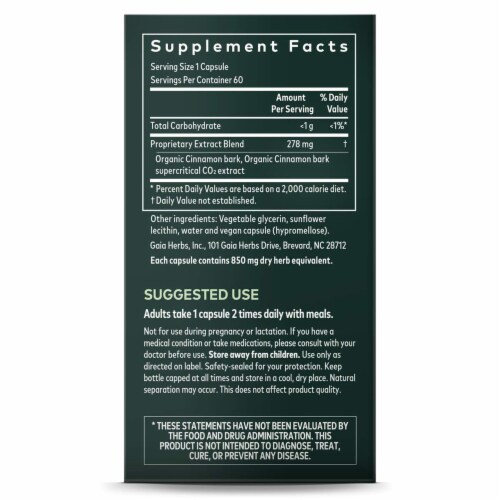 Gaia® Herbs Cinnamon Bark Herbal Supplement, 60 ct - Harris Teeter