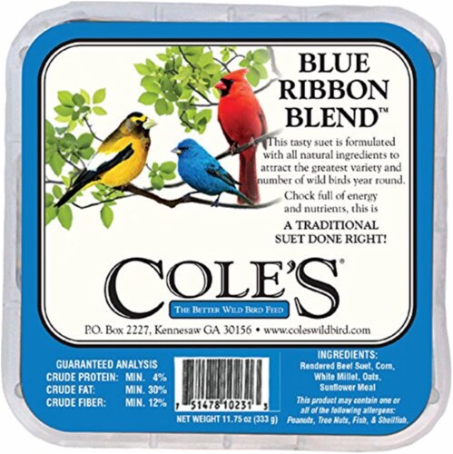 Coles Wild Bird Products Co COLESGCBRSU Blue Ribbon Blend Suet Cake Perspective: back