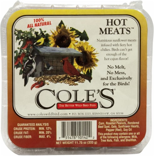 Coles Wild Bird Products Co COLESGCHMSU Hot Meats Suet Cake Perspective: back