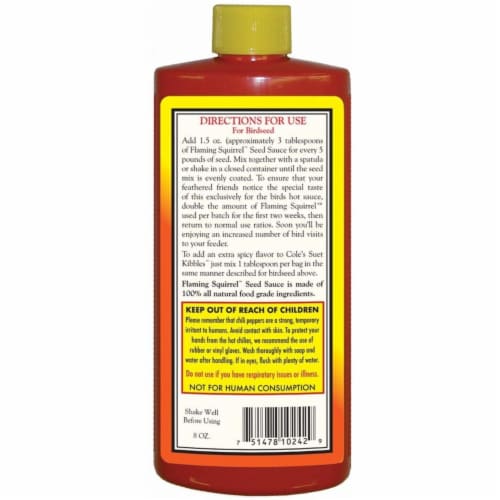 Coles Wild Bird Products Co COLESGCFS08 8 oz Flaming Squirrel Perspective: back