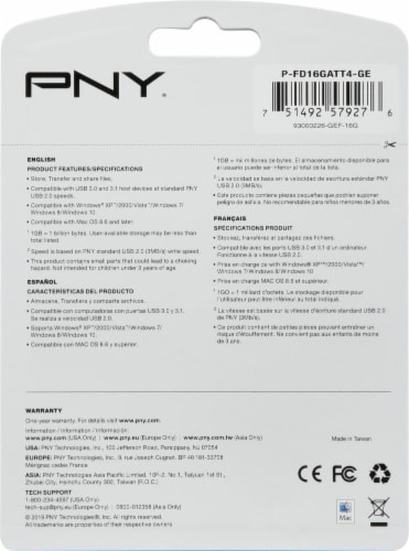 PNY® USB 2.0 Flash Drive Perspective: back