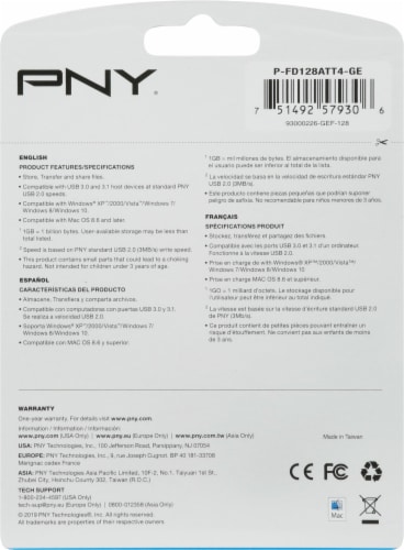 PNY® Black USB 2.0 Flash Drive Perspective: back