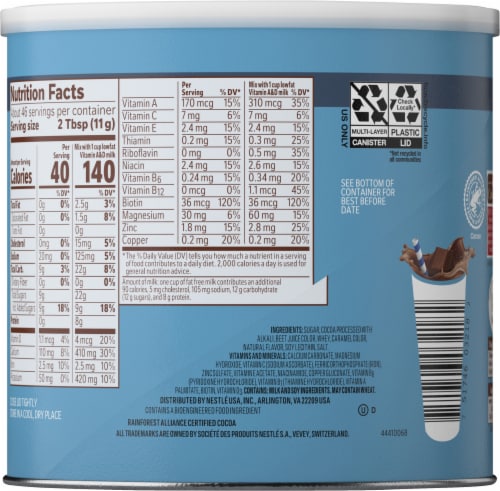 Ovaltine® Rich Chocolate Flavored Milk Mix Perspective: back