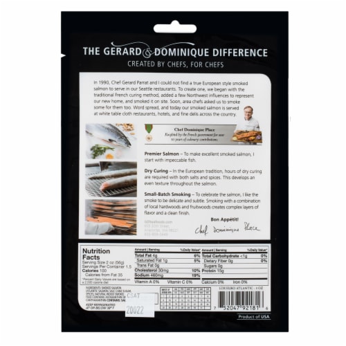 Gerard & Dominique European Style Smoked Salmon Perspective: back