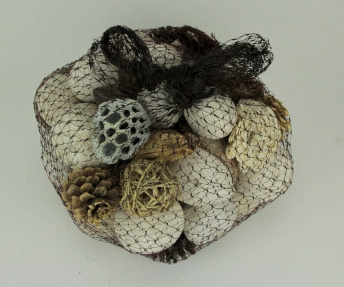Neutral White Decorative Mushroom Mix Assorted Dried Botanicals In a Bag Perspective: back
