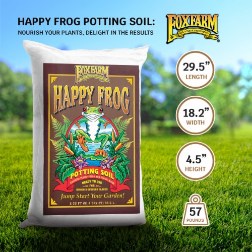 Foxfarm FX14047 Happy Frog Ph Adjusted Garden Potting Soil Mix, 2 Cubic