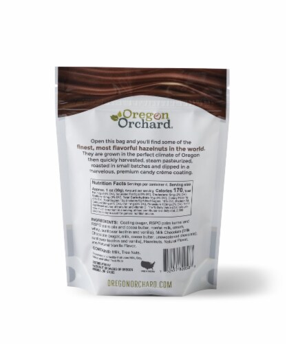 Oregon Orchard® Mocha Chocolate Covered Hazelnuts Perspective: back