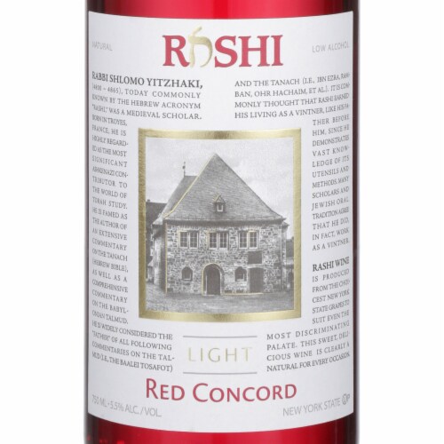 Rashi Light Concord New York Red Wine Perspective: back