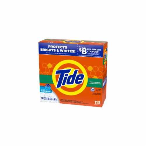 Tide Powder Laundry Detergent Mountain Spring 143 Ounce (Pack of 24) Perspective: back