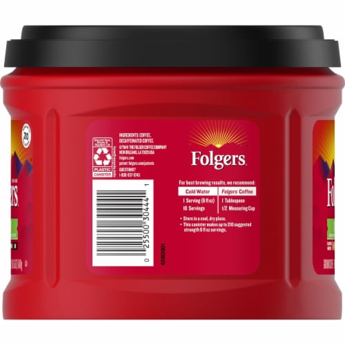 Folgers Half Caff Ground Coffee, Medium Roast, 22.6 oz (Pack of 20) Perspective: back