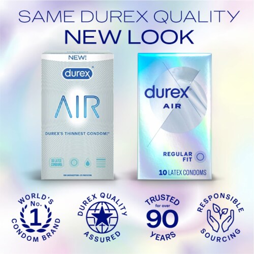 Durex Air Condoms, Extra Thin, 10 Count (Pack of 24) Perspective: back