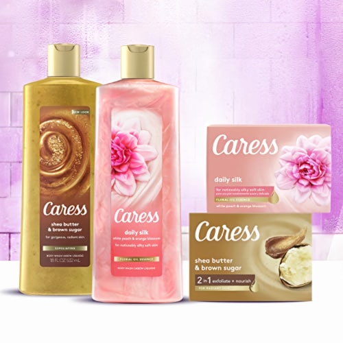 Caress Daily Silk Body Soap Bar White Peach and Orange Blossom (Pack of 10) Perspective: back