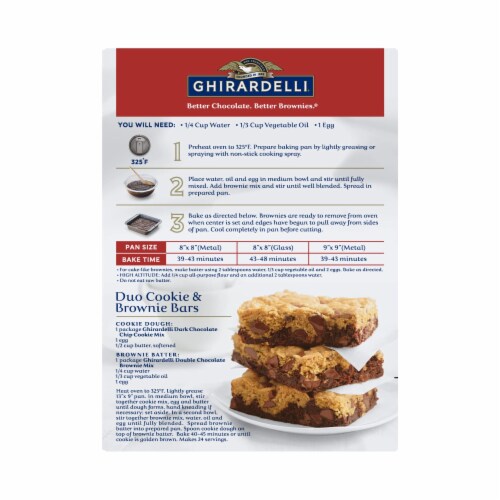 Ghirardelli Double Chocolate Premium Brownie Mix With Chocolate Chips 18 oz (Pack of 16) Perspective: back
