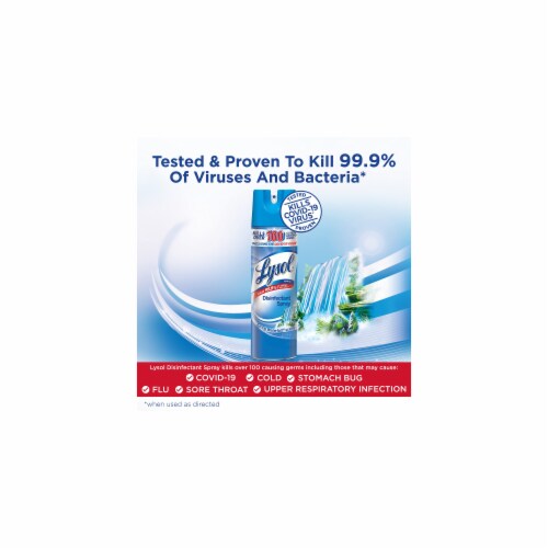 Lysol Disinfectant Spray, Spring Waterfall, 19 fl oz (Pack of 4) Perspective: back