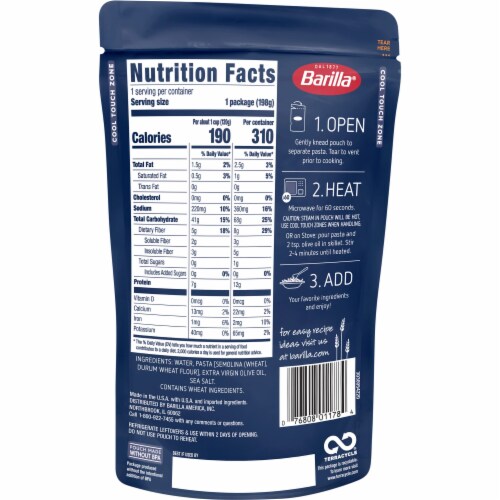 Barilla Ready Pasta Fully Cooked Rotini (Pack of 18) Perspective: back