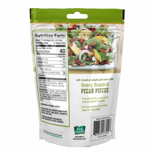 Fresh Gourmet Honey Roasted Pecan Pieces Salad Topping 3.5 Oz (Pack of 20) Perspective: back