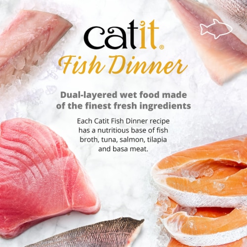 Catit Dinner Ocean Fish W/Tilapia & Potato Cat Wet Food (Pack of 18) Perspective: back