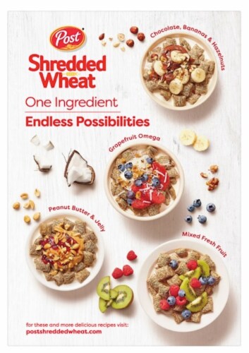 Post Shredded Wheat 'N Bran Spoon Size 18 oz (Pack of 10) Perspective: back