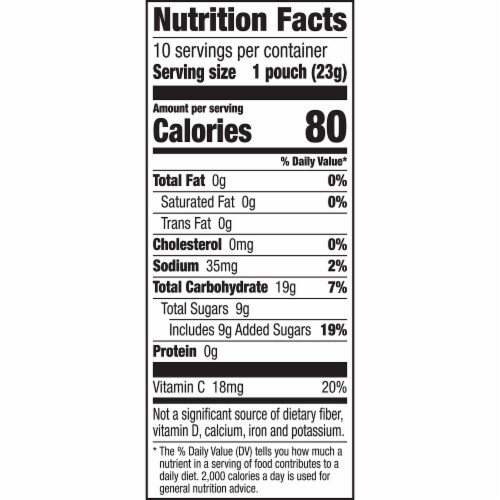 Disney Princess Fruit Flavored Snacks Treat Pouches 0.8 Oz (Pack of 12) Perspective: back
