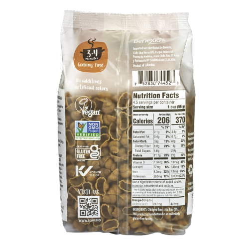 Seeds of Wellness Gluten-Free Chickpea Chia Pasta Shells Perspective: back