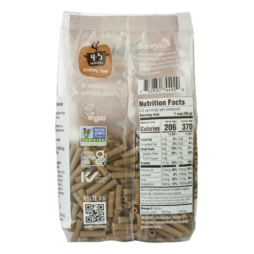 Seeds of Wellness Gluten-Free Chickpea Chia Sedanini Pasta Perspective: back