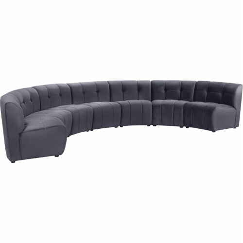 Meridian Furniture Limitless Gray Velvet Modular 7 Piece Sectional Perspective: back