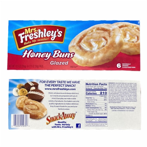 Mrs. Freshley's Glazed Honey Buns | 1.75 Oz | Pack of 18 Perspective: back