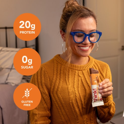 think! Creamy Peanut Butter High Protein Bars Perspective: back