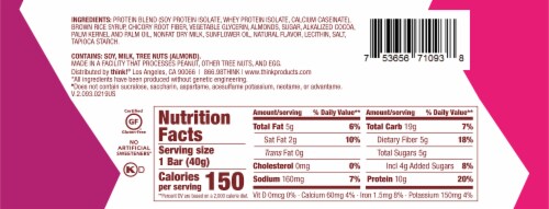 think!® Chocolate Almond Brownie Protein Bars Perspective: back