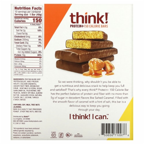 think!® Salted Caramel Protein+ Bars Perspective: back