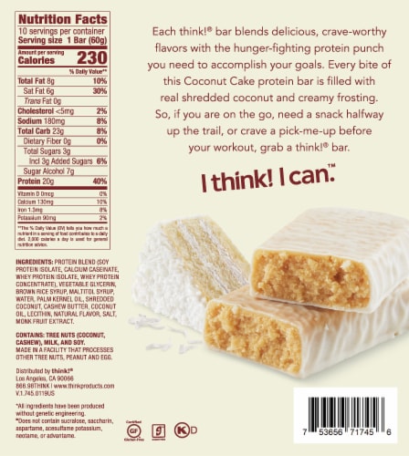 think!® Coconut Cake High Protein Bars Perspective: back