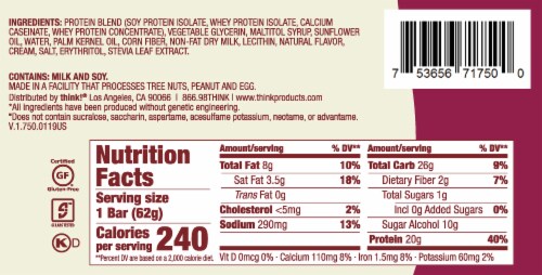 think! Double Caramel Bliss High Protein Bar Perspective: back