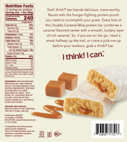 think!® Double Caramel Bliss High Protein Bars Perspective: back