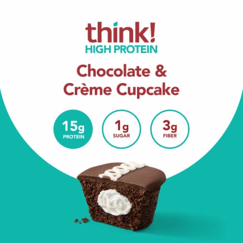 think! Chocolate & Creme Cupcake High Protein Bar Perspective: back