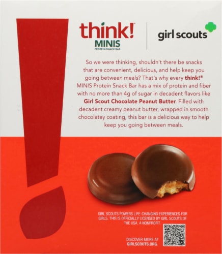 think! Minis Girl Scouts Chocolate Peanut Butter Protein Snack Bars Perspective: back