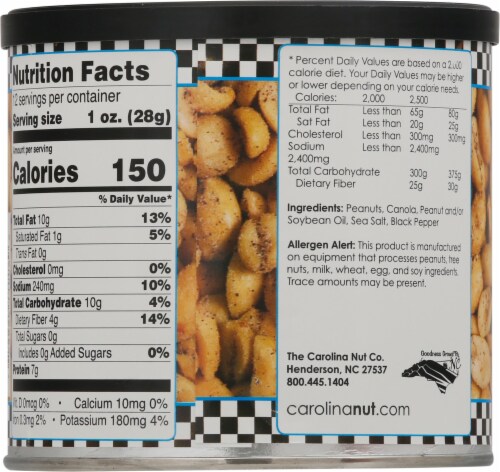 The Carolina Nut Company 12 oz Sea Salt/Pepper Peanuts Perspective: back