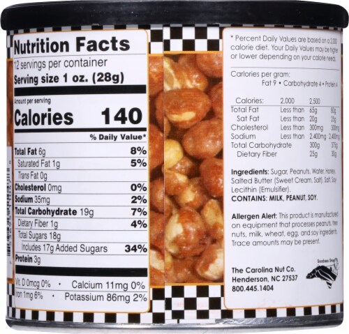 The Carolina Nut Company 12 oz Butter Toffee Peanuts Perspective: back