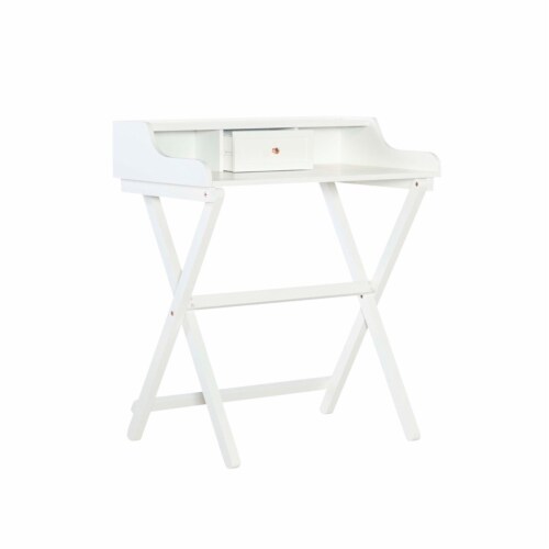 Linon Cade Wood One Drawer Folding Desk in White 1 Fred Meyer