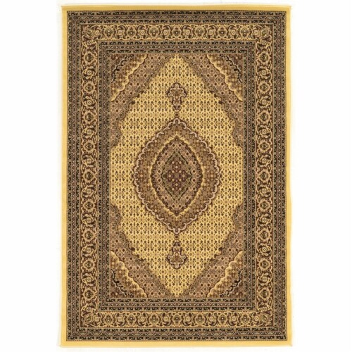 Linon McKinley Mahi Tabriz Power Loomed Polypropylene 8' X 10' Rug in Cream Perspective: back